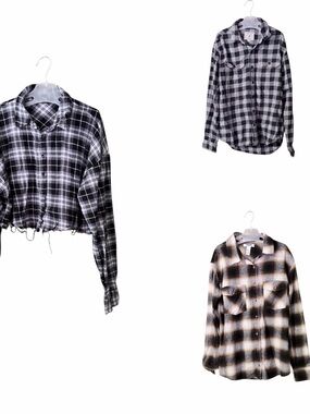 Women Bundle of Plaid Flannel Shirts